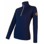 Damen-Sweatshirt Sensor Merino Upper kurzer Reißverschluss dunkelblau DeepBlue