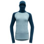 Damen-Funktionsshirt Devold Expedition Arctic Woman Hoodie blau/grau Flood/Cameo