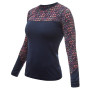 Damen-T-Shirt Sensor Merino Impress, dl.rukáv dunkelblau deep blue/origami
