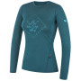 Damen-T-Shirt Zulu Merino Buddha 160 Long petrolfarbe petrol