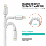 Lade- und Datenkabel Swissten Textile USB / Lightning 1,2 m