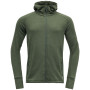Herren-Sweatshirt Devold Nibba Man Jacket W/Hood grün Forest Melange