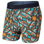 Boxershorts Saxx Quest Boxer Brief Fly blau/orange MultiFishAreFly
