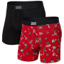 Boxershorts Saxx Vibe Super Soft BB 2Pk 2023 schwarz/rot kiss off/black