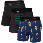 Boxershorts Saxx Daytripper Boxer Brief Fly 3Pk schwarz/blau brewdolph/gent stripe/blk