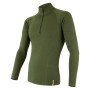 Herren-T-Shirt Sensor DF Merino Wool dl.r. zip grün Safari