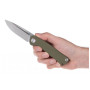 Klappmesser Acta non verba Z200 Stonewash/Plain Edge, G10 grün Olive