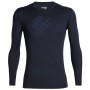Herren-T-Shirt Icebreaker M 200 Oasis LS Crewe Snap Head dunkelblau MidnightNavy