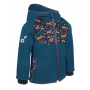 Kinder-Softshell-Jacke Unuo Vliesmuster dunkelgrün