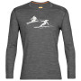 Herren-T-Shirt Icebreaker 200 Oasis LS Crewe Last Run grau gritstone heather