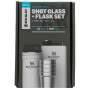 Geschenkset Stanley Plazatka 230ml + 4 Stück Schnapsglas weiß PolarWhite
