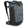 Rucksack Osprey Transporter Roll Top schwarz/blau palm leaf glitch print