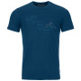 Herren-T-Shirt Ortovox 185 Merino Tangram Logo Ts M blau petrol blue