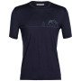 Herren-T-Shirt Icebreaker Men Tech Lite II SS Tee Single Line Camp dunkelblau midnight navy