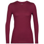 Damen-T-Shirt Icebreaker W's 260 Tech LS Crewe weinfarbe cherry