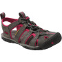 Damensandalen Keen Clearwater CNX Leather W grau/rosa Magnet/Sangria