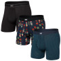 Boxershorts Saxx Daytripper Boxer Brief Fly 3Pk blau/schwarz nutcracker/stripe/blk