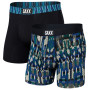 Boxershorts Saxx Vibe Super Soft BB 2Pk 2023 blau/schwarz ModernFairisle/BlackGeo