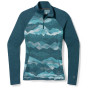 Damen-Funktionsshirt Smartwool W Classic Thermal Merino BL 1/4 ZB blau Twilight Blue Mtn Scape