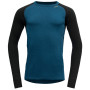 Herren-T-Shirt Devold Expedition Man Shirt blau/schwarz Flood/Black