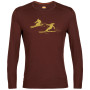 Herren-T-Shirt Icebreaker 200 Oasis LS Crewe Last Run braun espresso