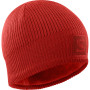Mütze Salomon Logo Beanie rot/grau GojiBerry/RdDahlia