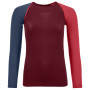 Damen-T-Shirt Ortovox 120 Comp Light Long Sleeve W rot DarkBlood