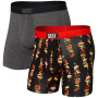 Boxershorts Saxx Vibe Boxer Brief 2Pk grau stacked/graphite heather