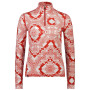 Damen-Funktionsshirt Mons Royale Cascade Merino Flex 200 1/4 Zip rot/weiß Retro Red Nordtek