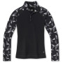 Damen-Funktionsshirt Smartwool W Merino 250 Bl Pattern 1/4 Zip Boxed schwarz/weiß BlackPinwheel