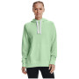 Damen-Sweatshirt Under Armour Rival Fleece HB Hoodie hellgrün AquaFoam//White