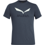 Herren-T-Shirt Salewa Solidlogo Dri-Rel M S/S Tee dunkelblau OmbreBlueMelange