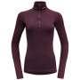 Damen-Funktionsshirt Devold Duo Active Merino 205 Z.Neck rot Port