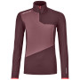 Damen-Sweatshirt Ortovox Fleece Light Zip Neck W rot winetasting