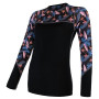 Damen-Funktionsshirt Sensor Merino Impress (long sleeve) schwarz/blau Blk/Floral