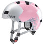 Kinder Fahrradhelm Uvex Kid 3 schwarz/silber Silver - Rosé